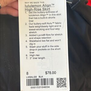 Lululemon Athletica Black Skirt